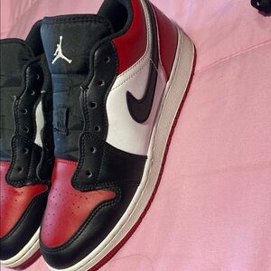 Nike Air Jordan Black, Red, and White Sneakers